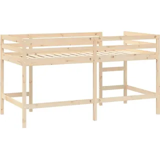 vidaXL Hochbett mit Leiter 80 x 200 cm Kiefer massiv braun