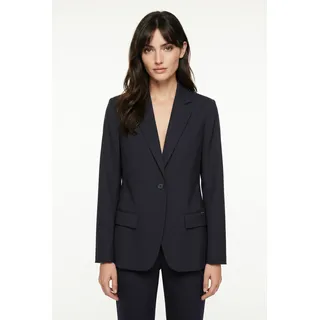 Jackenblazer CINQUE "CILIGHT", Damen, Gr. 42, blau (dunkelblau), Web, Obermaterial: 53% Polyamid, 43% Schurwolle, 4% Elasthan, unifarben, regular fit normal, V-Ausschnitt, eingesetzt,Ärmel ohne Ärmelschlitz gerader Abschluss mit Knöpfen, Blazer Jackenblazer, Mit Markenlabelplättchen