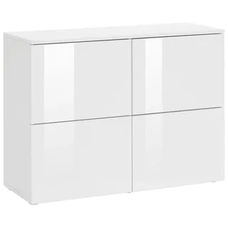 borchardt Möbel Rova 93 x 72 x 35 cm Weiß-glänzend / Weiß-matt