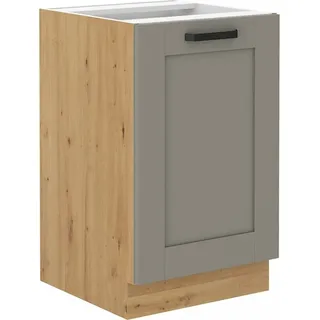 Waschbeckenunterschrank LAILI – Breite 50 cm, Hellgrau / Eiche Artisan - Hellgrau