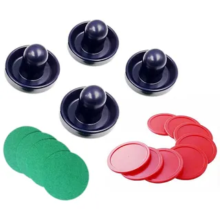 JZK Airhockey Tisch Filzschieber Set, 4 Stück 96 mm Schieber + 4 Stück 94 mm Filze + 8 Stück Pucks, Geburtstagsgeschenke für Kinder und Erwachsene, Mitgebselfüller