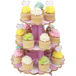 MengH-SHOP Tortenständer 3 Etagen Cupcake Ständer Muffin Ständer aus Karton für Hochzeit Party Geburtstag Baby Duschen Kuchen Dessert Torten Etagere