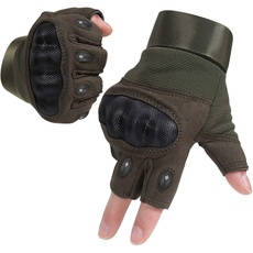 HIKEMAN Handschuhe für Männer und Frauen Touch Screen Hart Knuckle Handschuhe für Outdoor Sport und Arbeit geeignet für Radfahren Motorrad Wandern Klettern Lumbering Heavy Industry(Half Army Green,L)