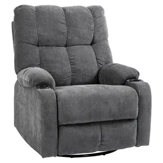 Homcom Relaxsessel Fernsehsessel Polyester 96 x 108 x 88 cm Dunkelgrau drehbar