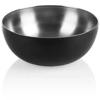 com-four® Rührschüssel aus Edelstahl - 3 Liter Dekoschale - Salatschüssel - große Servierschale - beschichtete Metallschüssel - Obstschale für Küche, Esszimmer und Buffet (1 Stück - Ø 24cm schwarz)