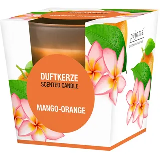 pajoma® Duftkerze, Mango-Orange - im satinierten Glas | 120g Wachsgewicht, Brenndauer: 25 Stunden, in edler Geschenkverpackung | Premium Qualität
