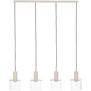 Dieter Knoll Hängeleuchte , Beige, Transparent , Metall, Glas , 18x150x123 cm , höhenverstellbar , Lampen & Leuchten, Leuchtenserien