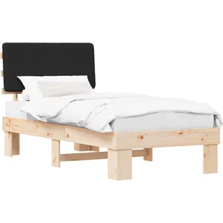 vidaXL Bettgestell mit gepolstertem Kopfteil Schwarz 80 x 200 cm - Schwarz