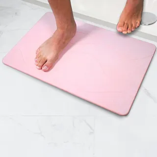 Pure 4Home Kieselgur Badematte Stein 60 x 40 cm – Diatomit Badematte Schnelltrocknend, rutschfest – Stone Bath Mat Quick Dry, Diatomite Bath Mat – Steinmatte Badezimmer, Saugstark, Antibakteriell