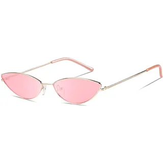 DUCO Trendy Cool Stylish Vintage Cateye Polarisierte Sonnenbrille für Frauen UV400 Schutz W019 (Gold Pulver)