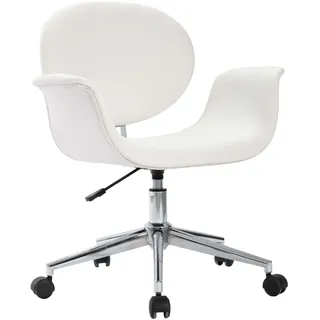 vidaXL Drehbarer Bürostuhl Weiß Kunstleder - Weiß