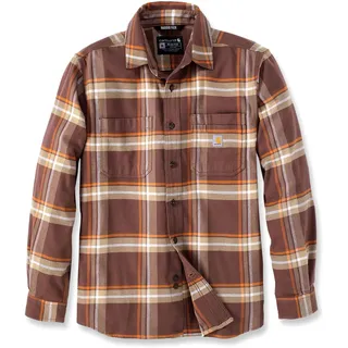 Carhartt Rugged Flex Flannel, Hemd - Braun/Orange/Beige - S