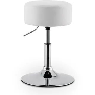 Juskys Hocker Tonia weiß höhenverstellbar ideal für Schminktisch , Weiß , Textil , 38.5x64x38.5 cm , Wohnzimmer, Sessel, Hocker & Hockerbänke, Sitzhocker