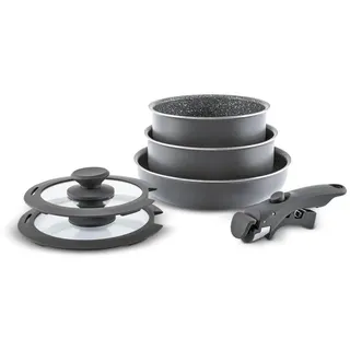 KARACA Comfort Topf-Set 6-tlg. Kochtopf + Bratentopf + Fleischtopf + Stieltopf + Bratpfanne + Deckel