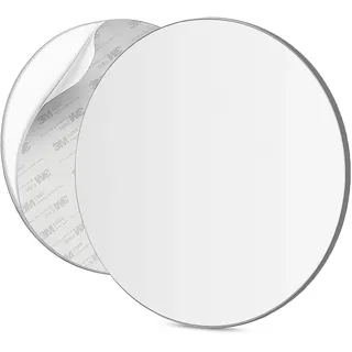 Mavoro 17.5 cm Runder Rasier-/Duschspiegel | 3M Klebe-Duschspiegel | Acryl – Unzerbrechlich | Weniger Beschlagen | Schlank Rahmenlos | Peel & Stick | Glaslose Sicherheit