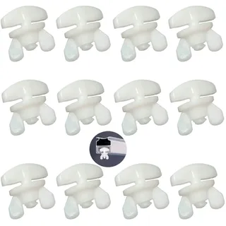 Skythrive Gardinen Feststeller 12 STK. Weiß Kunststoff für min. 10 x 6 mm Laufkammern Stopper mit Innenläufen Zwischenfeststeller Endstopfen Endfeststeller für Vorhangschiene Gardinenröllchen