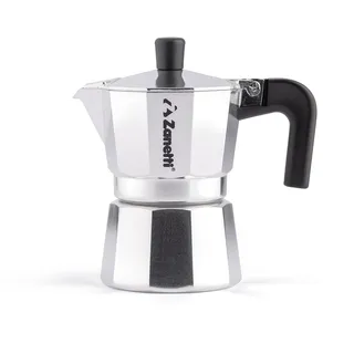 Zanetti, Mama Espressokocher aus Aluminium, Kaffeemaschine für eine halbe Tasse, Espressokocher mit Anti-Tropf-System, Silikondichtung, ergonomischer Griff