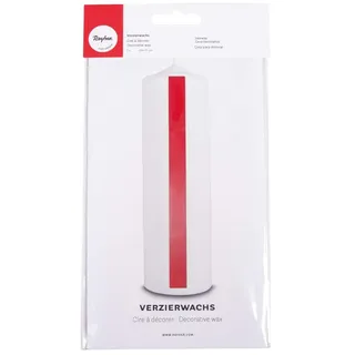 RAYHER HOBBY Rayher 3103718 Verzierwachs, rot, 2 Verzierwachsplatten 20 x 10 cm, Wachsfolie zum Kerzen verzieren, Kerzenwachs, Wachsfolie