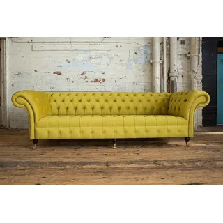 Gelbe Designer Sofa Couch Polster XXL 4 Sitzer Big Sofas Couchen Textil Leder