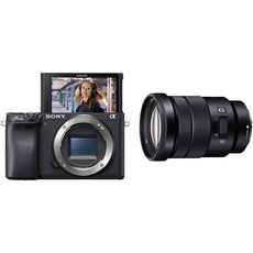 Sony Alpha 6400 E-Mount Systemkamera (24 Megapixel, 4K Video, 180° Klapp-Display, 0.02 Sek) schwarz & SEL-P18105G G Powerzoom-Objektiv (18-105 mm, F4, OSS, APS-C) schwarz