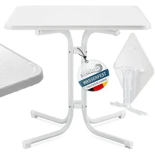 Bistrotisch Eckig Gartentisch Balkontisch Wetterfest Klappbar | 80x80cm Weißer Bistro Tisch Esstisch Klein Balkon Garten Küche Beistelltisch Campingtisch Gastro Stabiler Klapptisch Bistroni - Weiß