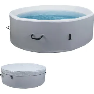 Whirlpool HWC-N97, Ersatz-Pool 5 Personen, In-/Outdoor aufblasbar Dropstitch-Gewebe, rund Ø180cm grau-weiß