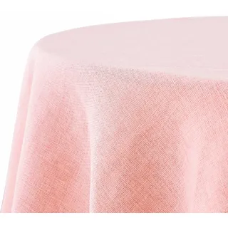 Decomira Tischdecke wasserabweisend Leinen-Optik - Fleckschutz, abwaschbar - Garten-Tischdecke Outdoor, Tischtuch Esstisch - Rosa - 140 cm Rund