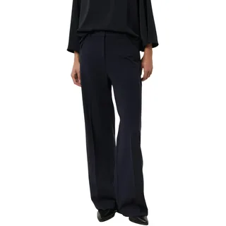 Bundfaltenhose COMMA, Damen, Gr. 40, N-Gr, navy, Web, Obermaterial: 50% Viskose, 42% Polyamid, 8% Elasthan, unifarben, normal lang, Hosen Bundfaltenhose, mit Viskose und Stretch