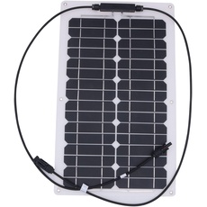 nuzamas 20 W 12 V Solar Panel Ladegerät Zelle Ultra Dünne Flexible mit Stecker Ladekabel für RV Boot Kabine Zelt Auto (Kompatibilität mit 18 V und unten Geräte)