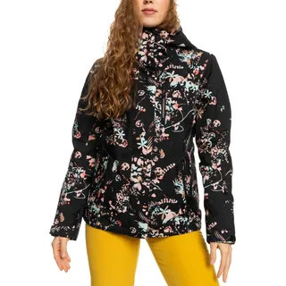 Women's Roxy Jetty Insulated Skijacke schwarz mit Blumen S - Schwarz