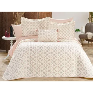 L'Essentiel Linge de Maison, Brillance - Cream, Powder, Doppelbett-Tagesdecken-Set, Creme, 100 % SAMT, 250 x 250 cm - Creme