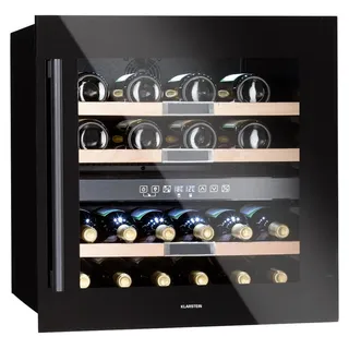 Klarstein Einbau-Weinkühlschrank, 2 Zonen Getränkekühlschrank Klein, Kleiner Weinschrank 85L, Wein-Kühlschrank Klein mit Glastür, Indoor/Outdoor Flaschenkühlschrank, Wine Fridge 36 Flaschen