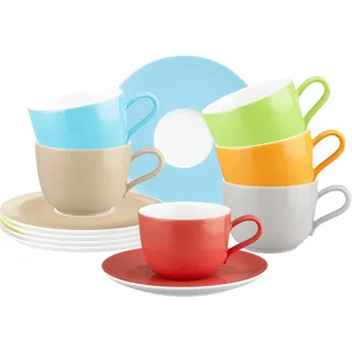 Seltmann Weiden Tasse »Kaffeetassen mit Untertassen Liberty Pure Colors 260 ml 6er Set«