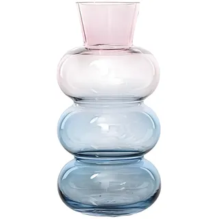 Kasanova 1 28 cm dekorative Glasvase-rosa und blau, Glas