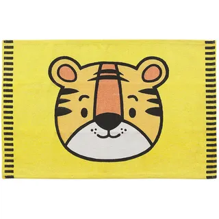 Beliani Kinderteppich Ranchi 90/60 cm , Gelb , Textil , Grafikmuster , Rechteckig , 60x90 cm , Teppiche und Böden, Teppiche, Kinderteppiche