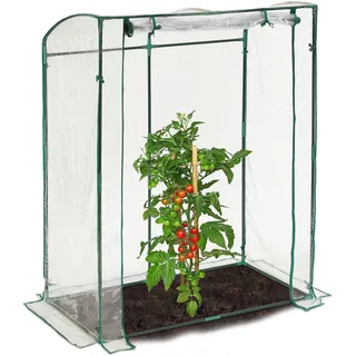 Relaxdays Foliengewächshaus Kunststoff transparent/grün 75 mm 1,3 m2