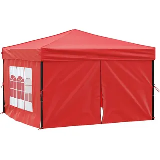 vidaXL Partyzelt Faltbar mit Seitenwänden Rot 3x3 m - Rot