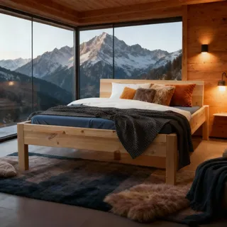 Zirbenholzbett Alpen-Königin Breite 120 Länge 220 Höhe 48