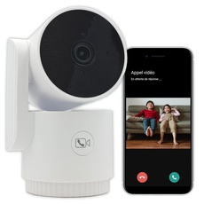 Konyks Camini Care | Überwachungskamera für den Innenbereich WiFi | 3MP | Intercom-Taste | integrierte Sirene | Bewegungs- und Geräuscherkennung | kompatibel mit Google Home und Alexa