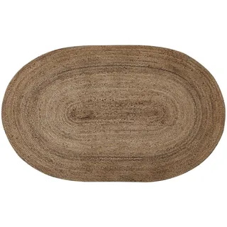 Beliani Kurzflor-Teppich Demirci 150/100 cm , Beige , Naturmaterialen , Oval , 100x150 cm , Teppiche und Böden, Teppiche, Orientteppiche