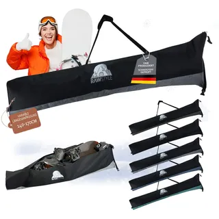 Rawstyle Snowboardtasche variabel Tasche für Snowboard universal anpassbar Erwachsene 140-170cm wasserdicht Wintersport für Zubehör Boots Helm Maxi (meliert grau)