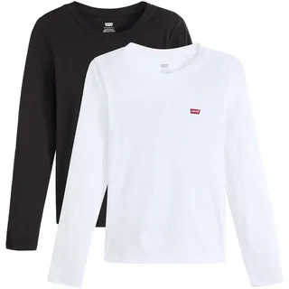 Levi's Levi's® Langarmshirt »LS 2 Pack Tee« Packung, 2 Stk. mit Batwing Logo-Stickerei, weiß