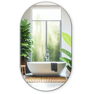 Spiegel Oval Form - Schlafzimmer Wohnzimmer – Hängespiegel Boho Stil- 40 cm x 70 cm
