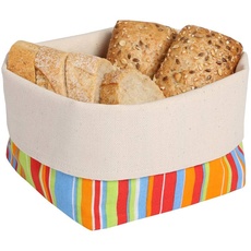 Brotkörbchen aus Baumwolle, zweiseitig, quadratisch 12.5 x 12.5, anpassbar 8-13 cm hoch, Modell Sonnig