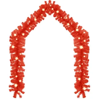 vidaXL Weihnachtsgirlande mit LED 5 m Rot - Rot