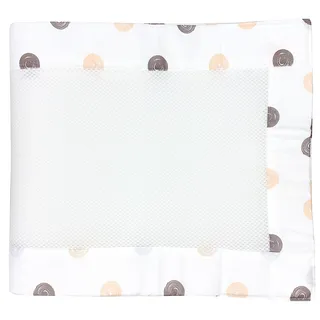 TupTam Bettumrandung Babybett 3D Mesh Nestchen – Gitterstäbe Schutz Netz 2er, Farbe: Punkte Pastell, Größe: ca. 128 x 30 cm (für Babybett 140x70)