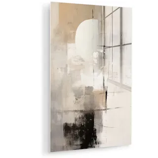 MuchoWow Acrylglasbild Abstrakt - Kunst - Grau Wanddeko Wohnzimmer 40x60 cm , Hellgrau , Glas , Rechteckig , 40x60 cm , Bilder & Rahmen, Bilder, Acrylglasbilder