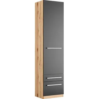 Priess Wäscheschrank Barcelona 5-türig 200 x 210 x 60 cm Schwarz