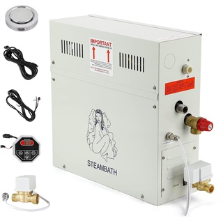 CGOLDENWALL 9KW 220V Dusche Dampfgenerator Automatischer Entwässerung Dampfbad Generator Haus und Gewerbe für Sauna/Dusche/Bade/SPA mit LED-Digitalanzeige für 8.5 m3 Räume-Automatische Heizung 35-55°C