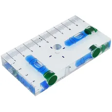 umei Transparente T-Typ-Multifunktions-Wasserwaage, Zwei-Wege-Wasserwaage mit Magnetskala, Größe 95 x 51 x 13 mm, Blau